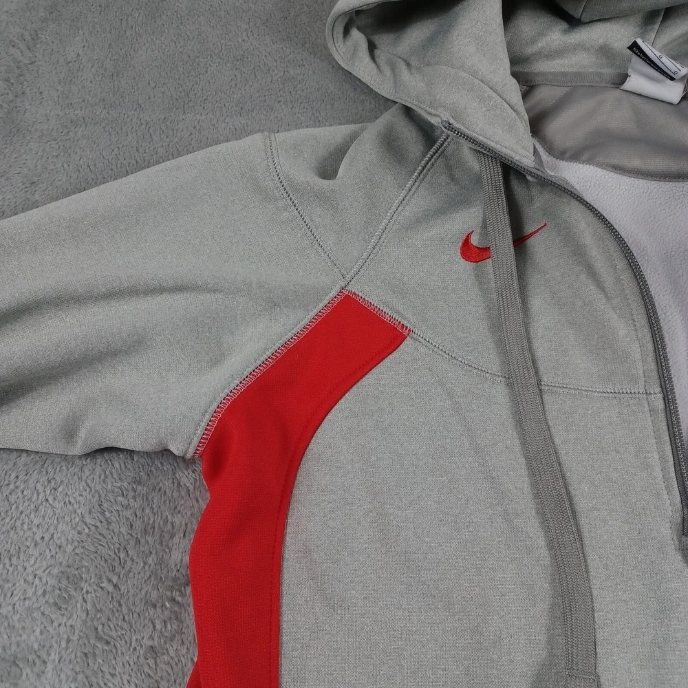 Nike‎ Sweater Womens Large Gray 1/4 Zip Pockets Long Sleeve Pullover Therma Fit